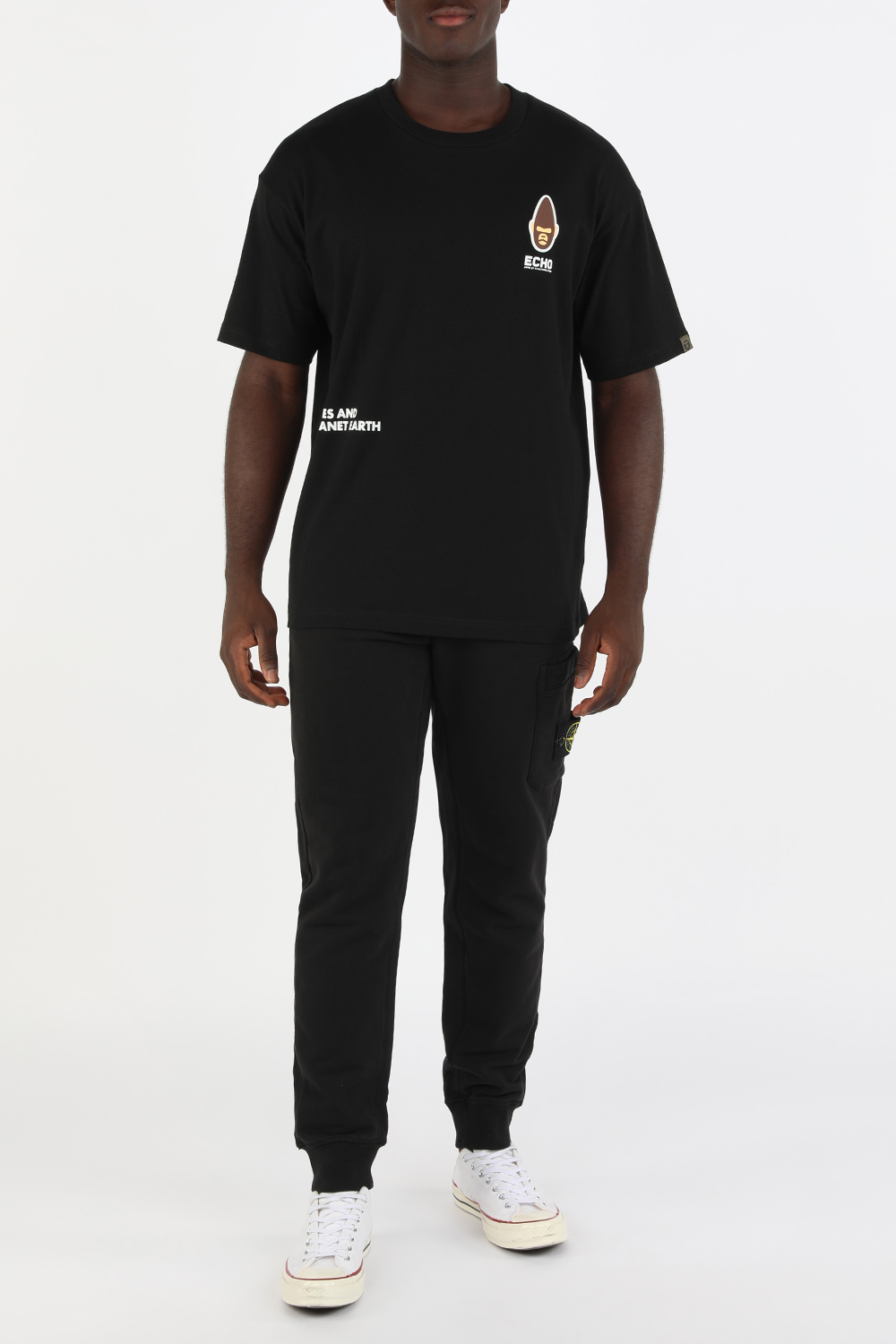 תמונת כל הלוק של Echo Ape Print Tshirt in Black